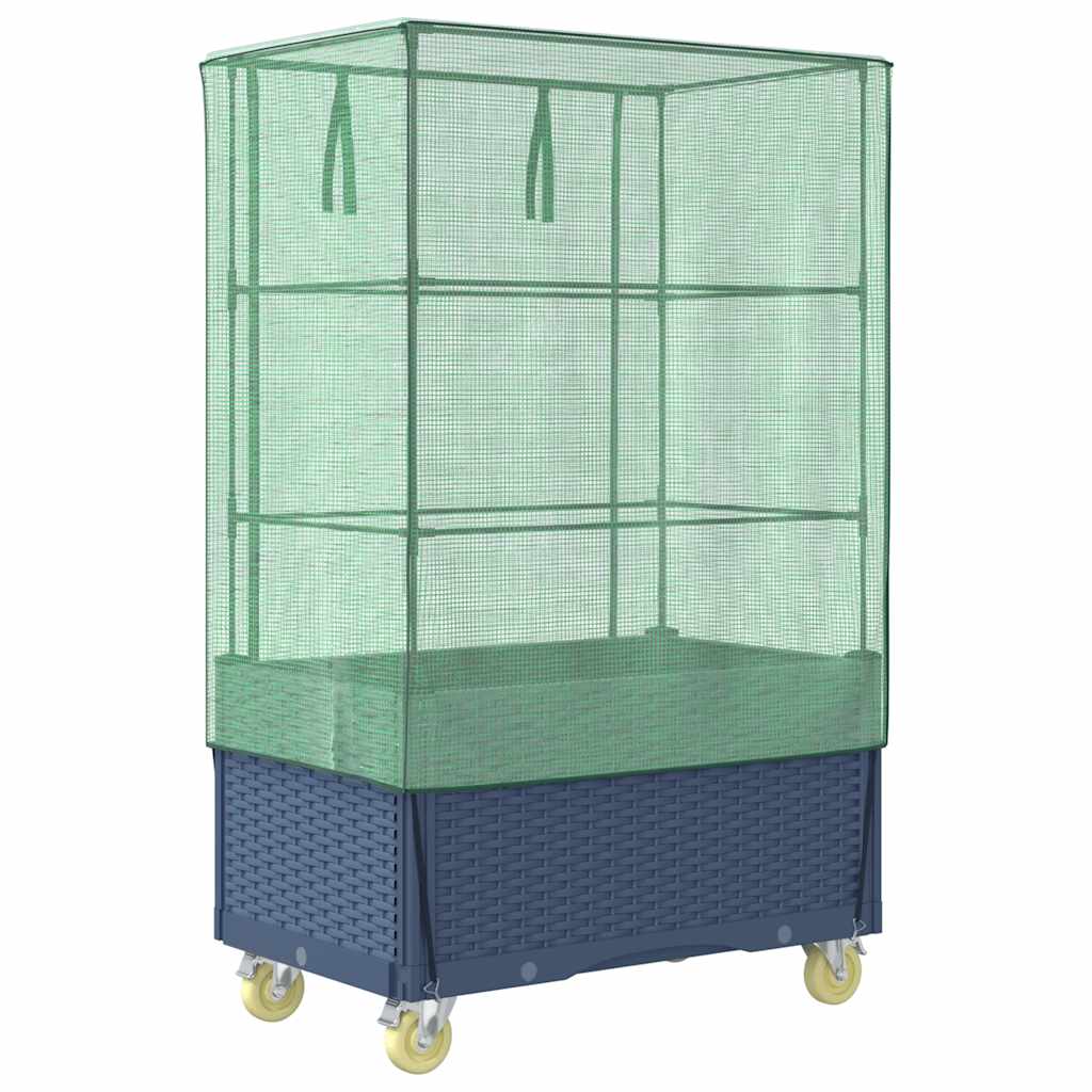 Повдигнато легло с капак и колела, ратанова визия, 80x50x182 см - VL4015836 - Thumbnail 6