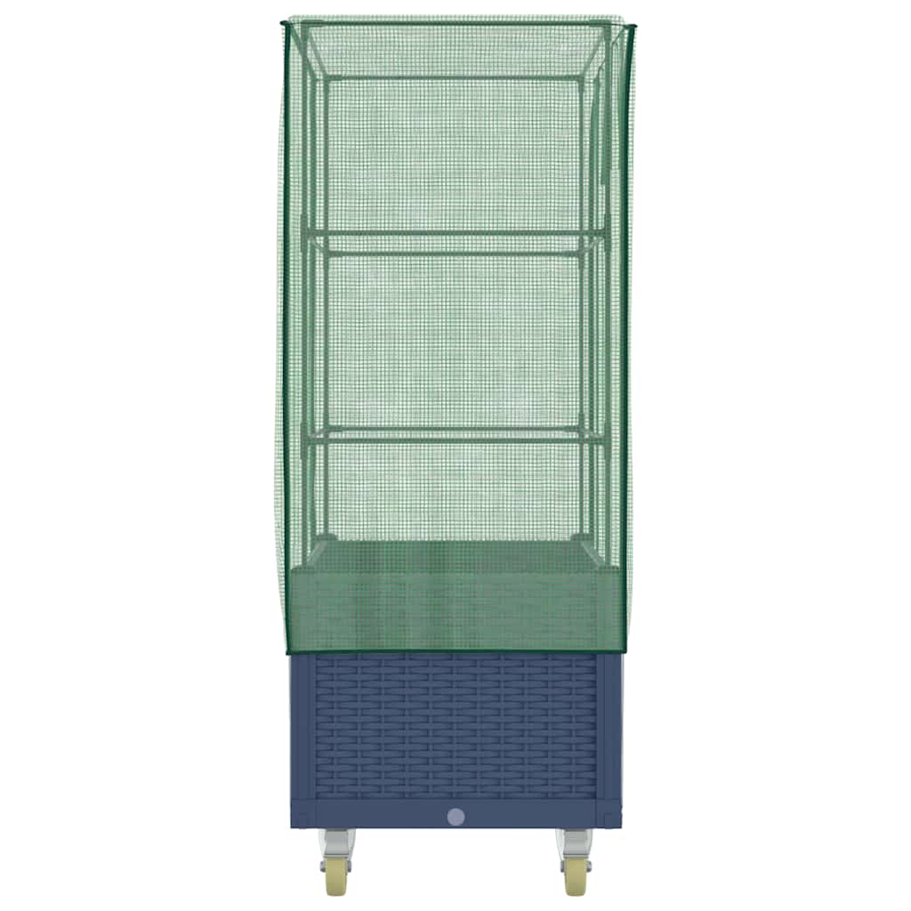 Повдигнато легло с капак и колела, ратанова визия, 80x50x182 см - VL4015836 - Thumbnail 5