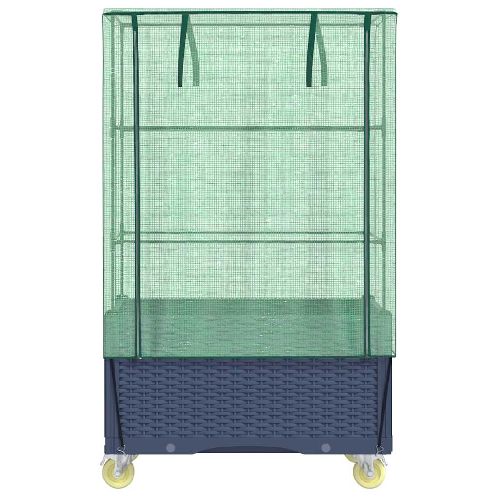 Повдигнато легло с капак и колела, ратанова визия, 80x50x182 см - VL4015836 - Thumbnail 4