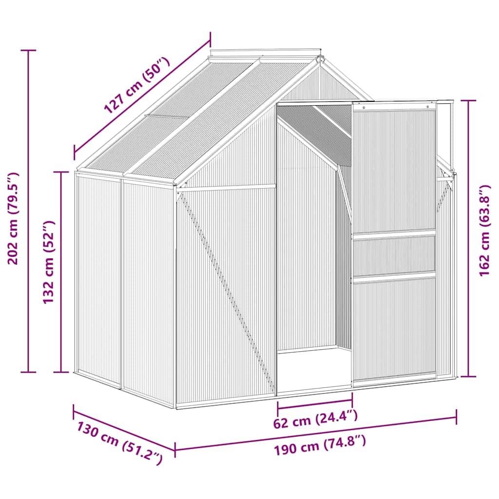 Оранжерия, антрацит, алуминий, 2,47 м³ - Thumbnail 9