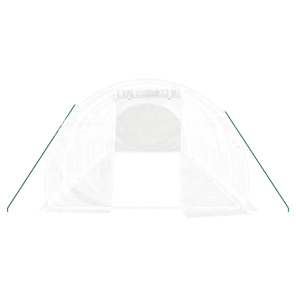 Оранжерия със стоманена рамка бяла 24 м² 8x3x2 м - Thumbnail 4