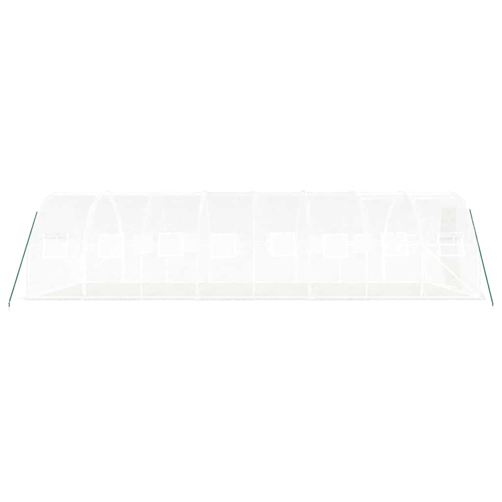 Оранжерия със стоманена рамка бяла 24 м² 8x3x2 м - Thumbnail 5