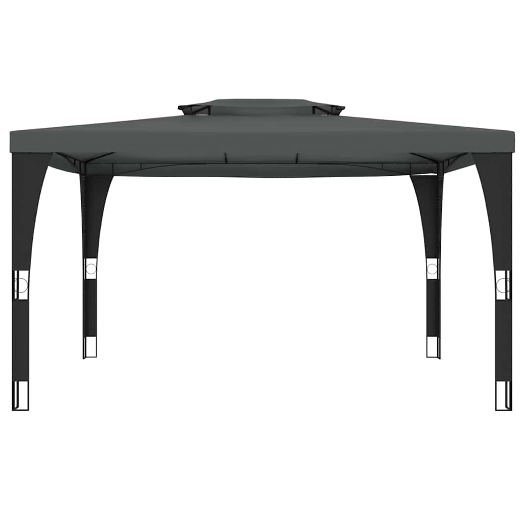 Беседка с двоен покрив, антрацит, 3,98x2,98 м, стомана - VL368443 - Thumbnail 3