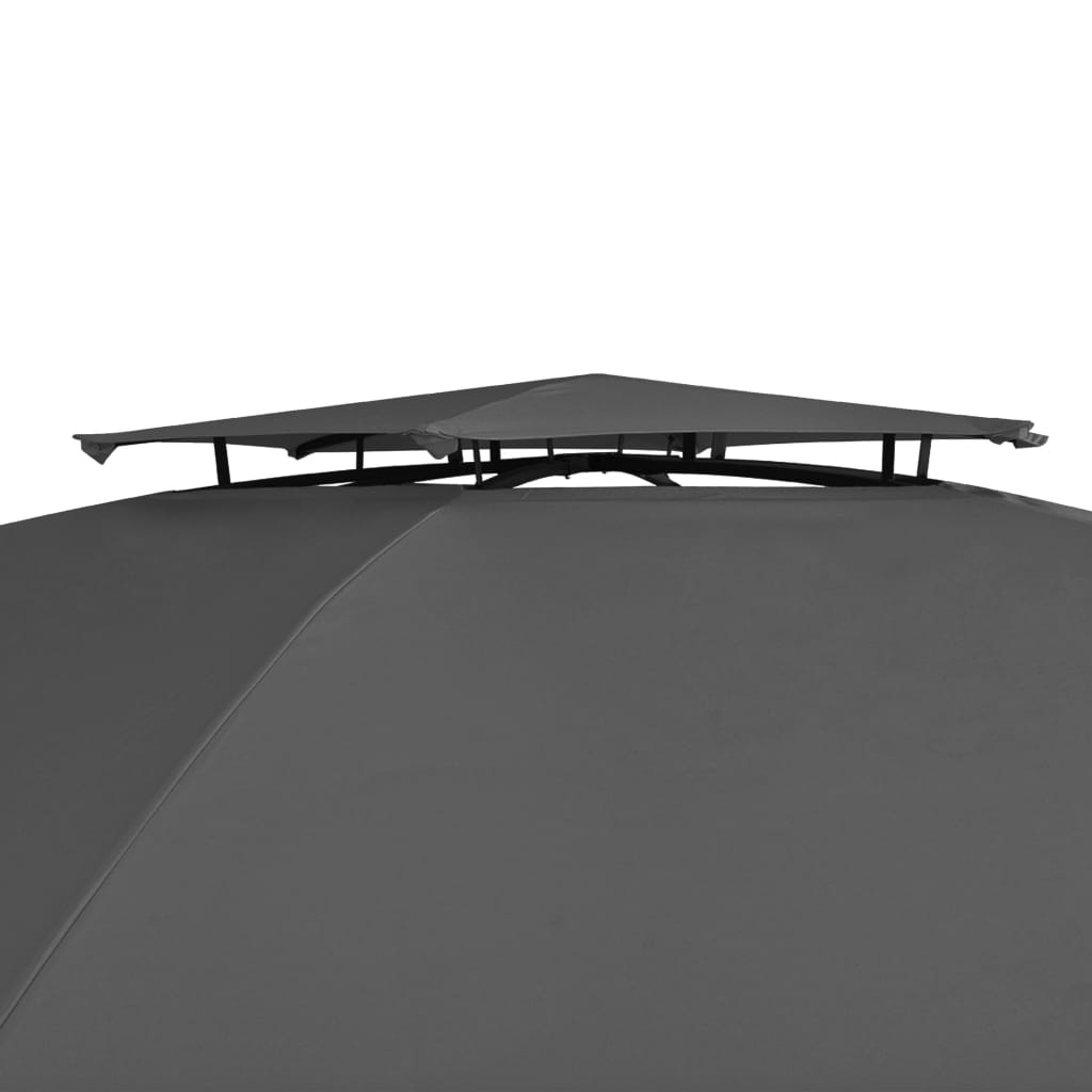 Градинска шатра павилион със завеси, шестоъгълна, 360x265 см - VL44766 - Thumbnail 4