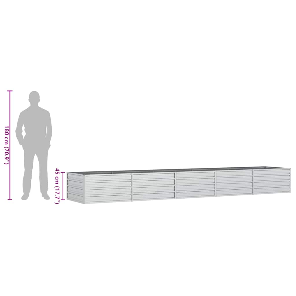 Повдигната градинска леха, 400x80x45 см, стомана, сребриста - VL316899 - Thumbnail 8