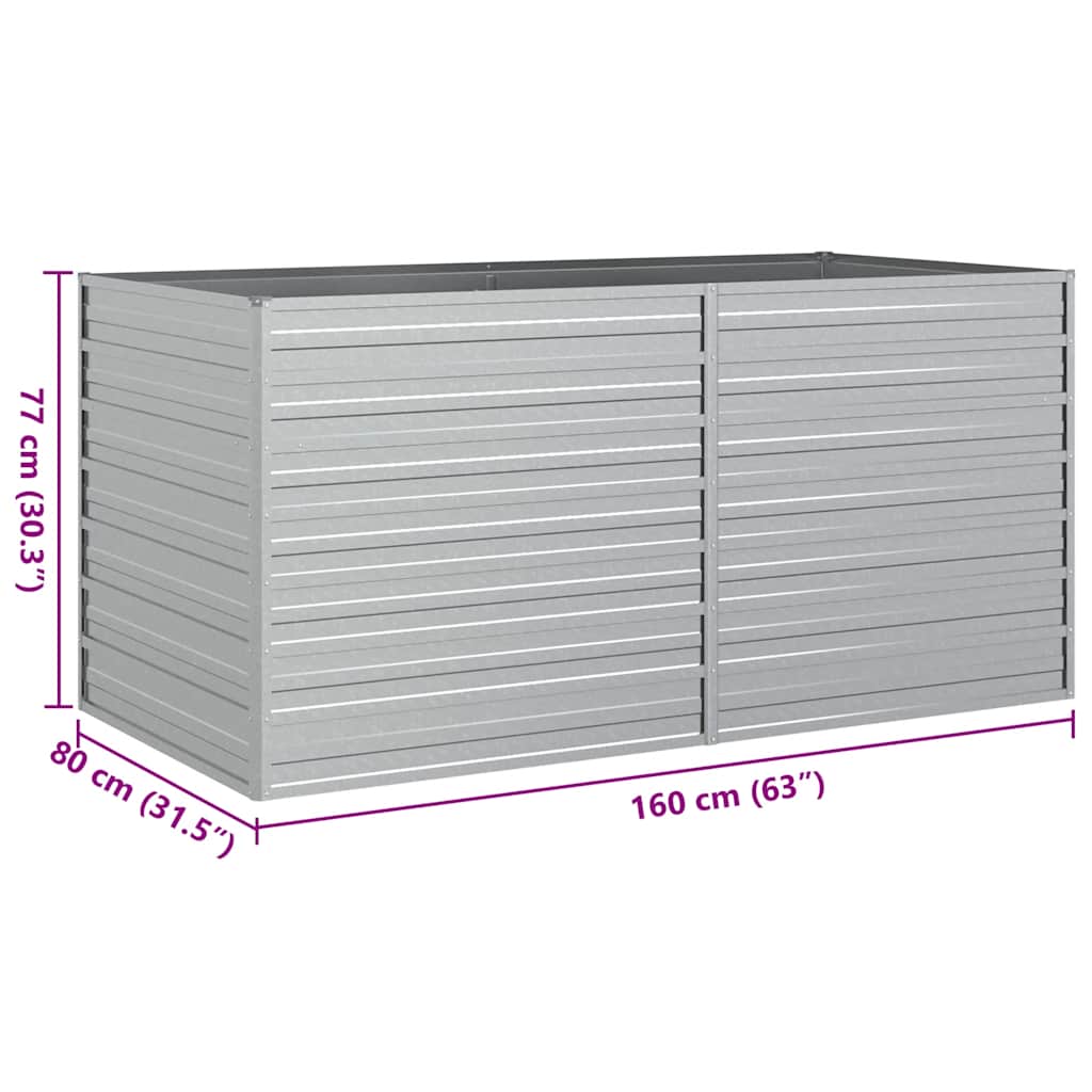 Повдигната градинска леха, 160x80x77 см, стомана, сребриста - VL316880 - Thumbnail 8