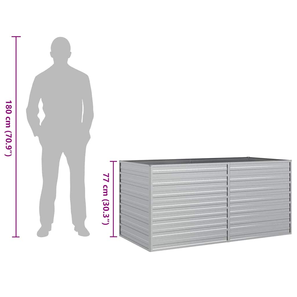 Повдигната градинска леха, 160x80x77 см, стомана, сребриста - VL316880 - Thumbnail 9