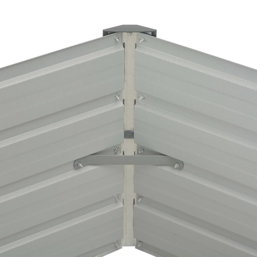 Повдигната леха, 129x129x46 см, поцинкована стомана, зелена - VL47015 - Image 5