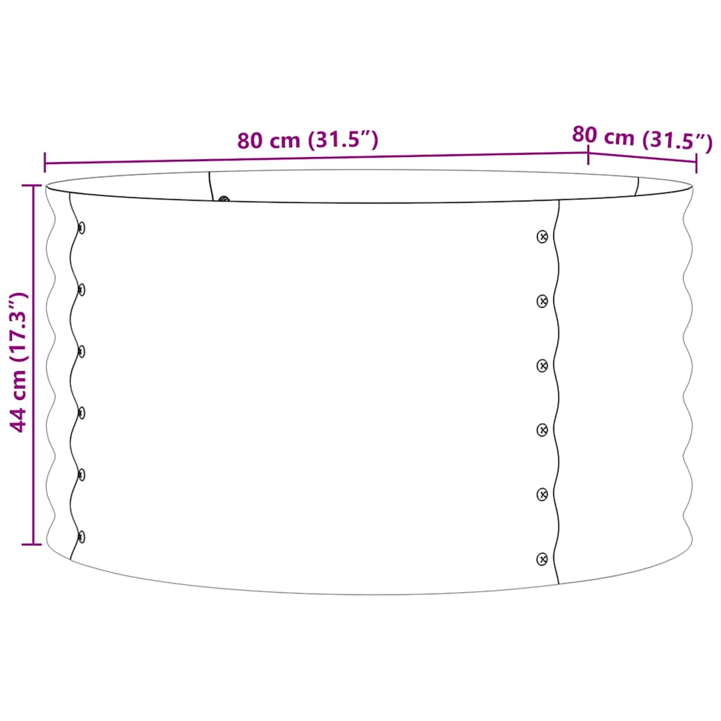 Повдигнато легло Кафяво 80 x 80 x 44 cm Стомана - VL42011334 - Thumbnail 10