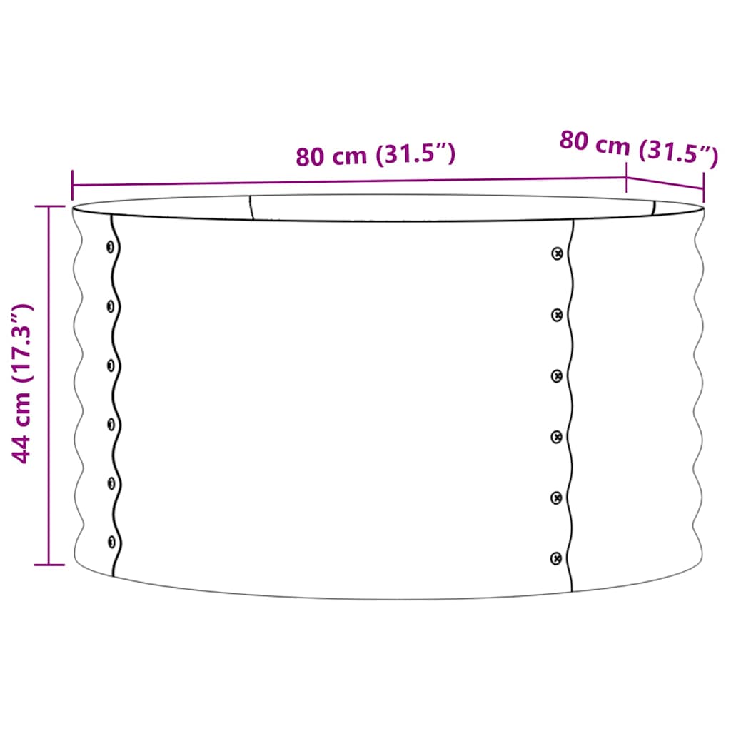 Повдигнато легло Зелен 80 x 80 x 44 cm Стомана - VL42008131 - Image 10