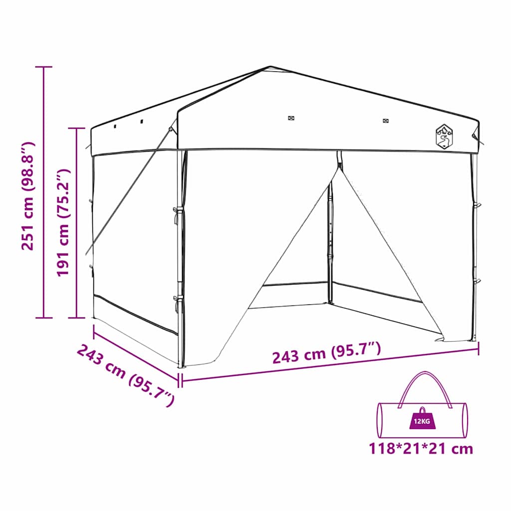 Шатър Синьо 243 x 243 x 251 см текстил - VL42007380 - Thumbnail 13