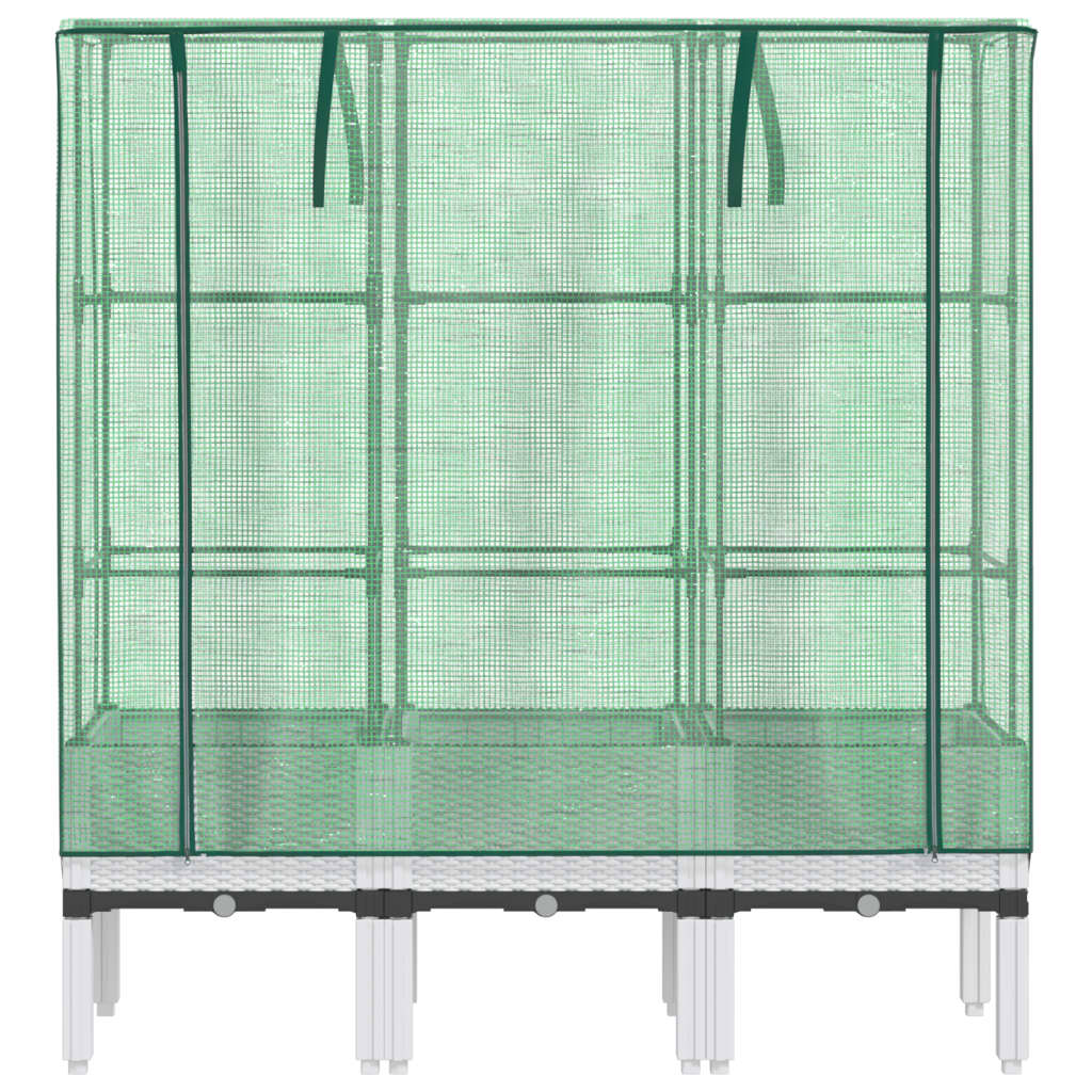 Повдигнато легло с оранжерия калъф, ратанов вид, 120x40x140 см - VL4015848 - Image 4