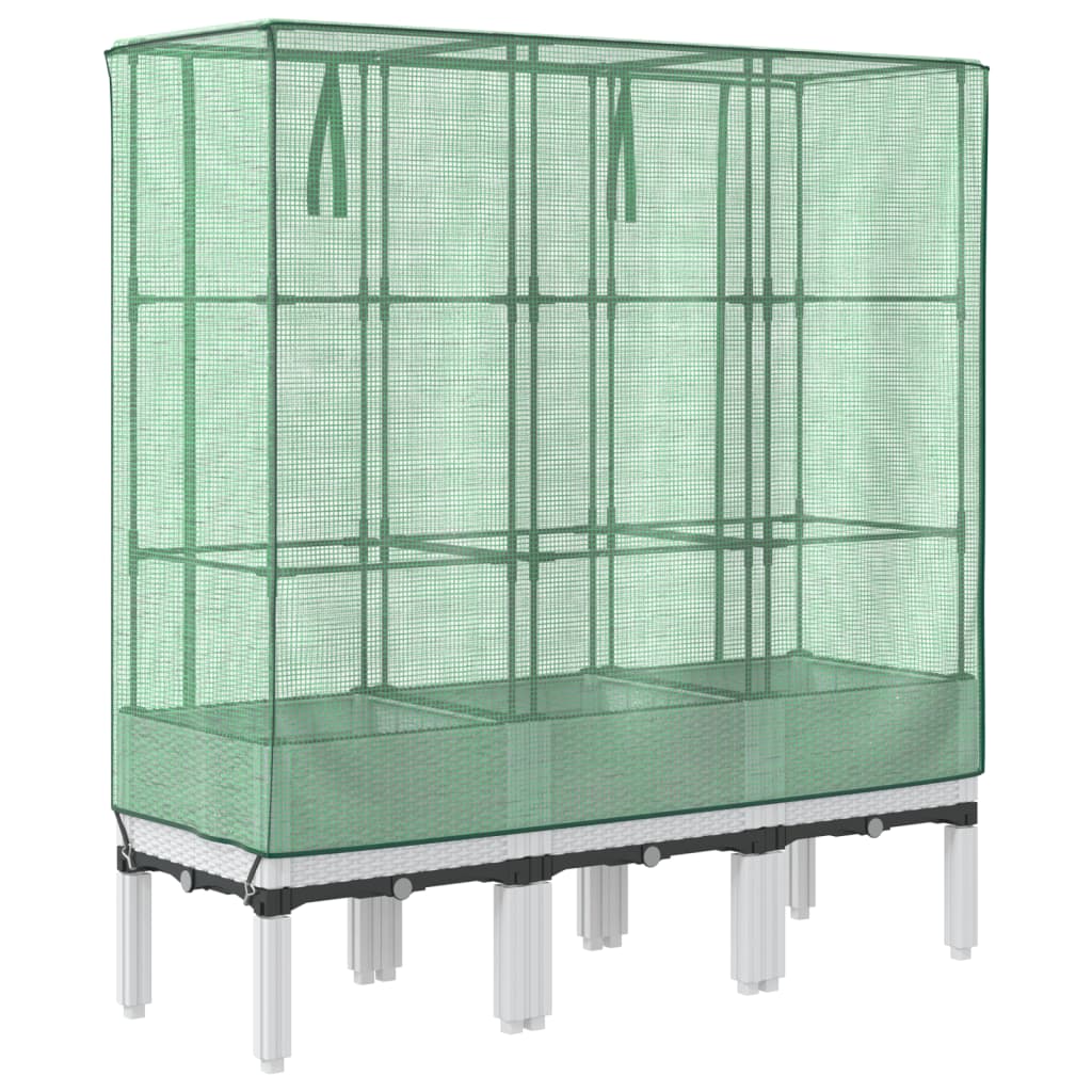 Повдигнато легло с оранжерия калъф, ратанов вид, 120x40x140 см - VL4015848 - Image 6