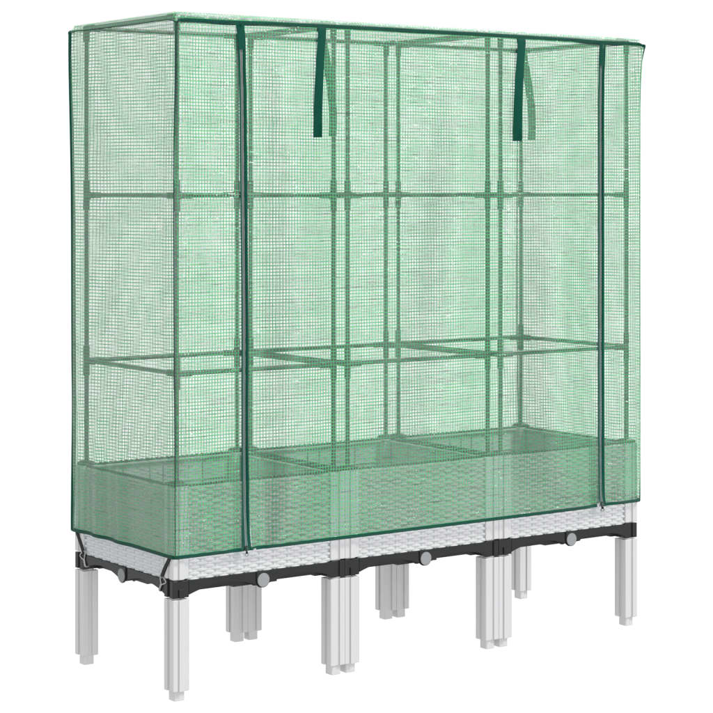 Повдигнато легло с оранжерия калъф, ратанов вид, 120x40x140 см - VL4015848 - Image 2