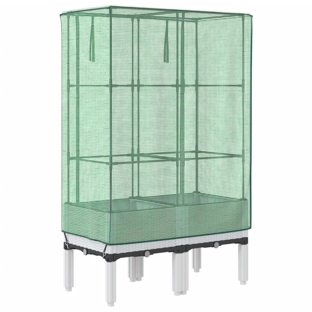 Повдигнато легло с оранжерия калъф, ратанов вид, 80x40x140 см - VL4015847 - Image 6