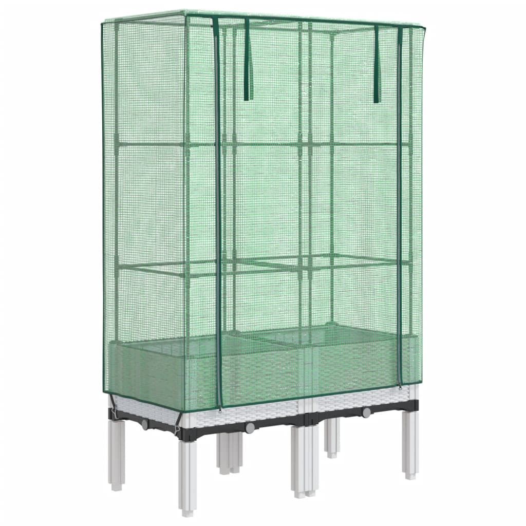 Повдигнато легло с оранжерия калъф, ратанов вид, 80x40x140 см - VL4015847 - Image 2