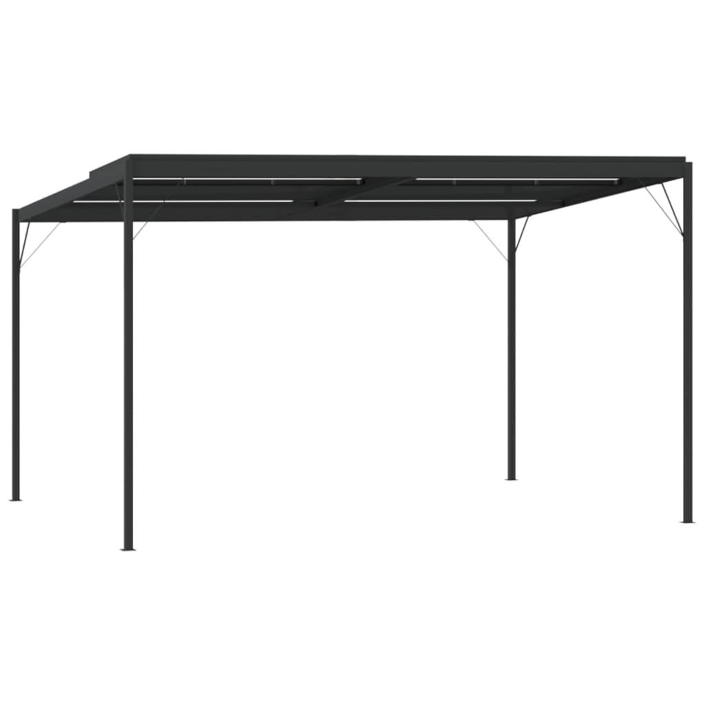 Беседка с покрив, антрацит, 4x3x2,5 м, алуминий и стомана - VL48605 - Thumbnail 6