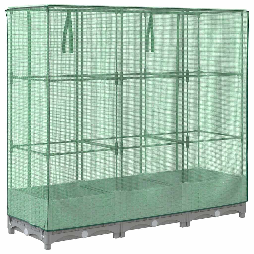 Повдигнато легло с оранжерия калъф, ратанов вид, 120x40x123 см - VL4015853 - Image 6