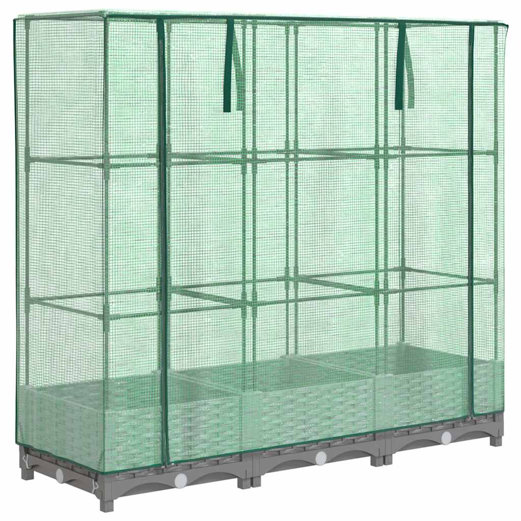 Повдигнато легло с оранжерия калъф, ратанов вид, 120x40x123 см - VL4015853 - Image 2