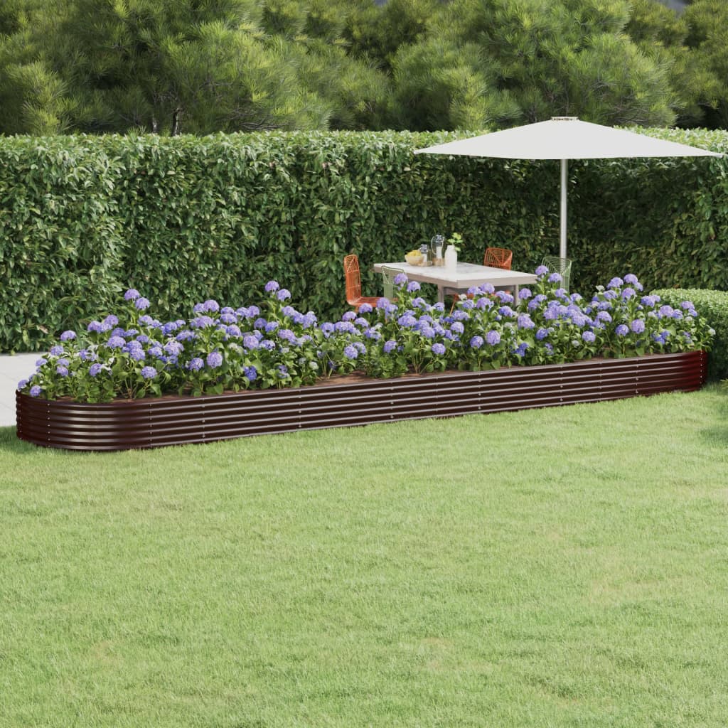 Градинска повдигната леха поцинкована стомана кафяво - VL319050