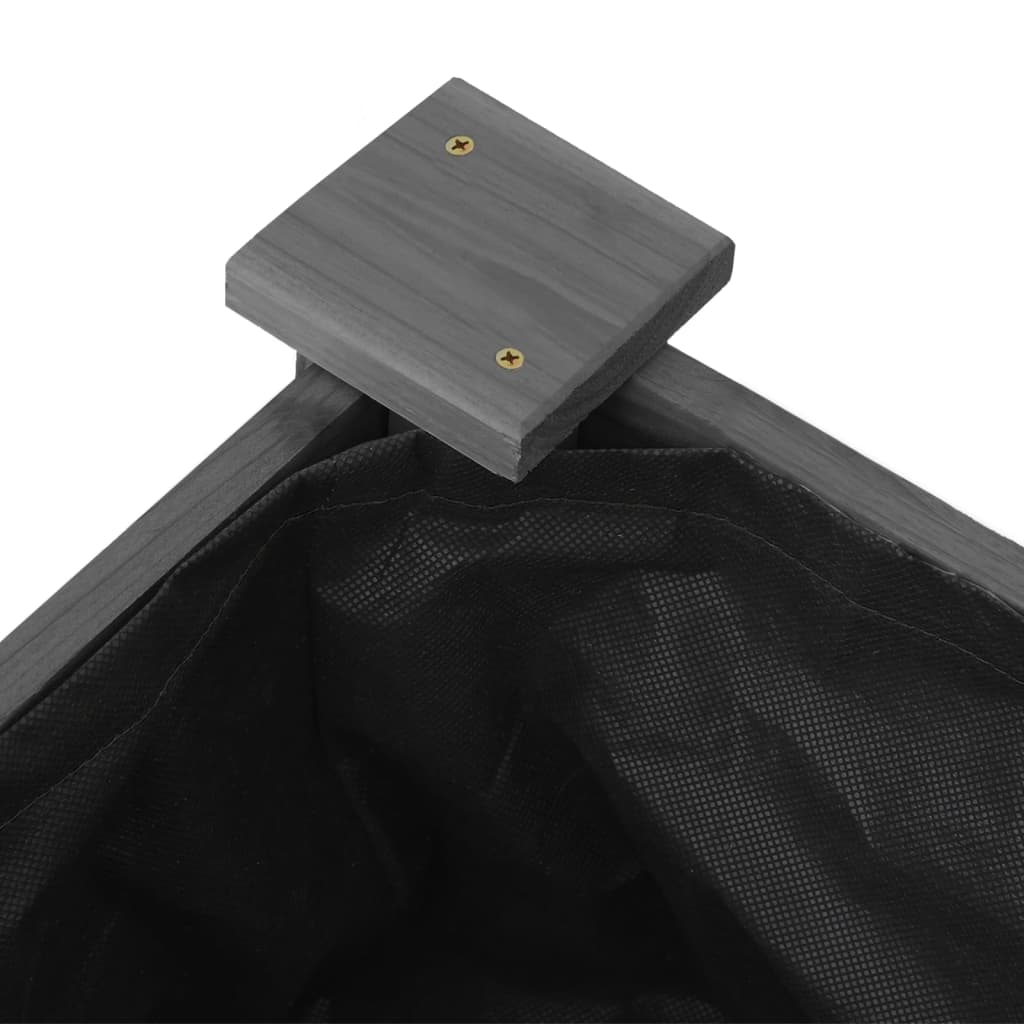 Градинска повдигната леха с вложка сива 240x45x25 см ела масив - VL364297 - Thumbnail 6