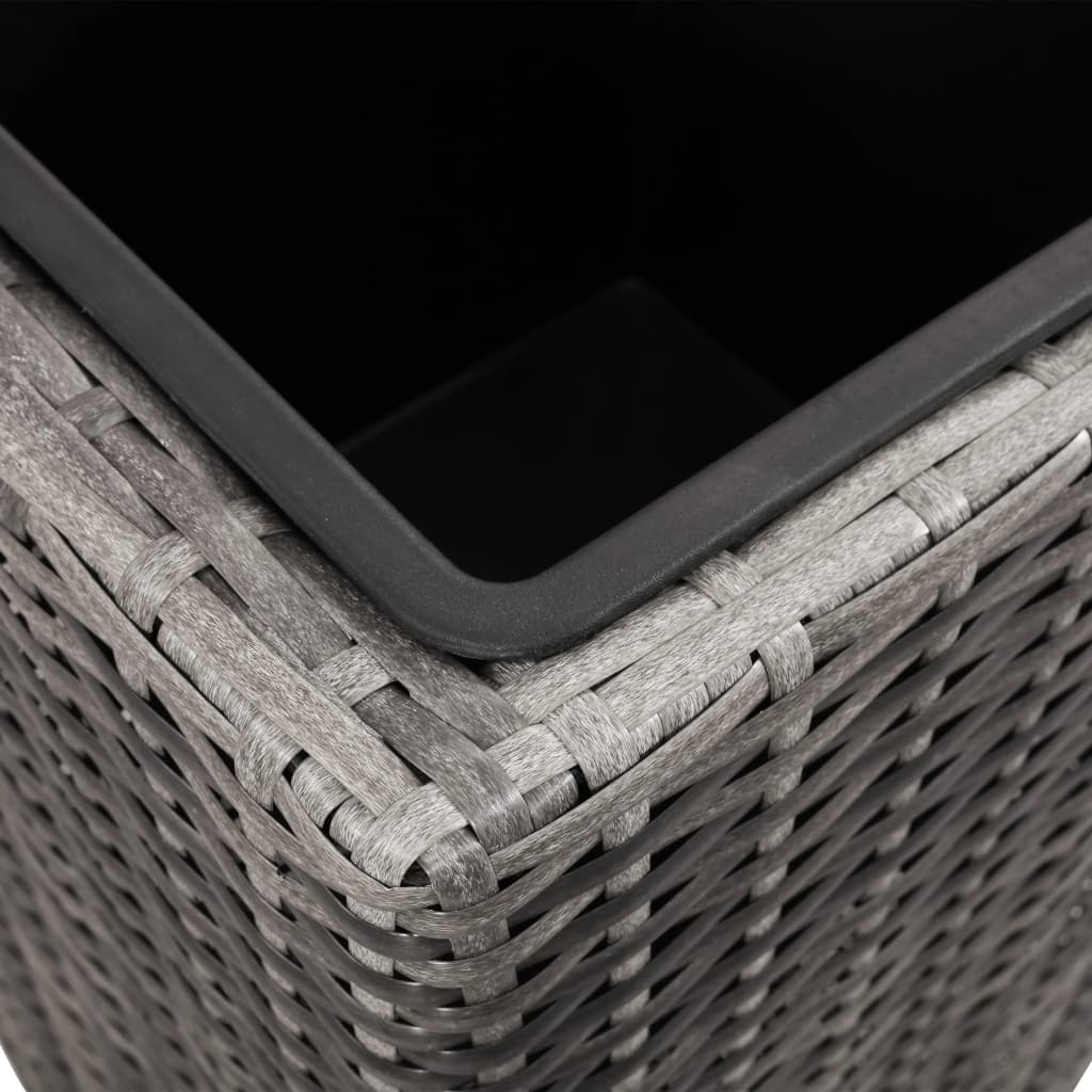 Градински повдигнати лехи, 3 бр, полиратан, сиви - VL45424 - Thumbnail 5