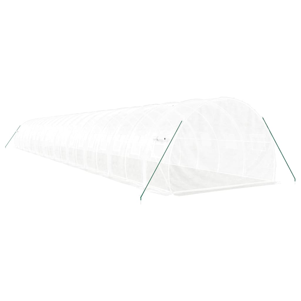 Оранжерия със стоманена рамка бяла 60 м² 20x3x2 м - Thumbnail 6