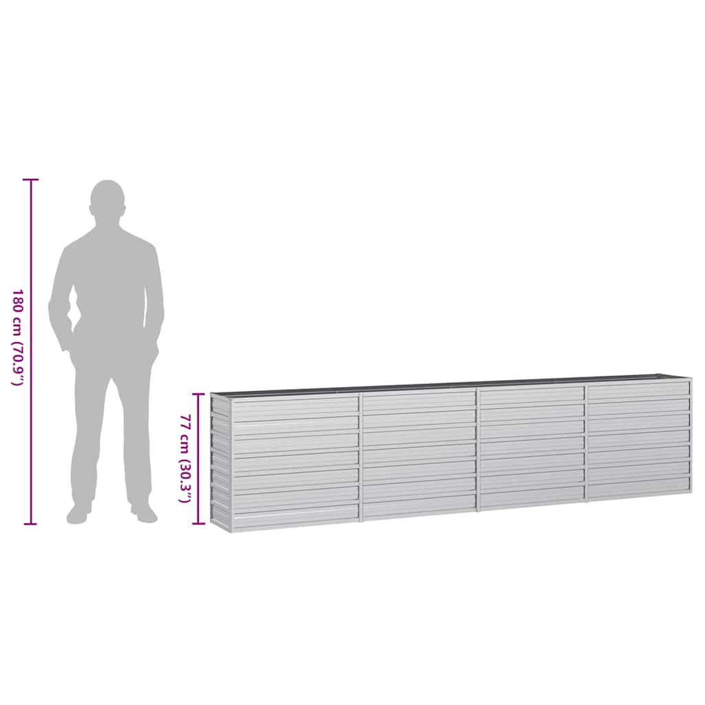 Повдигната градинска леха, 320x40x77 см, стомана, сребриста - VL316891 - Thumbnail 8