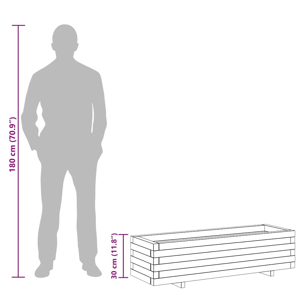 Повдигната леха, 120x40x30 см, дървена, правоъгълна - VL41661 - Image 11
