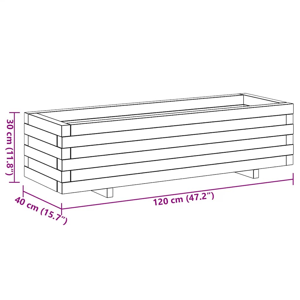 Повдигната леха, 120x40x30 см, дървена, правоъгълна - VL41661 - Image 10