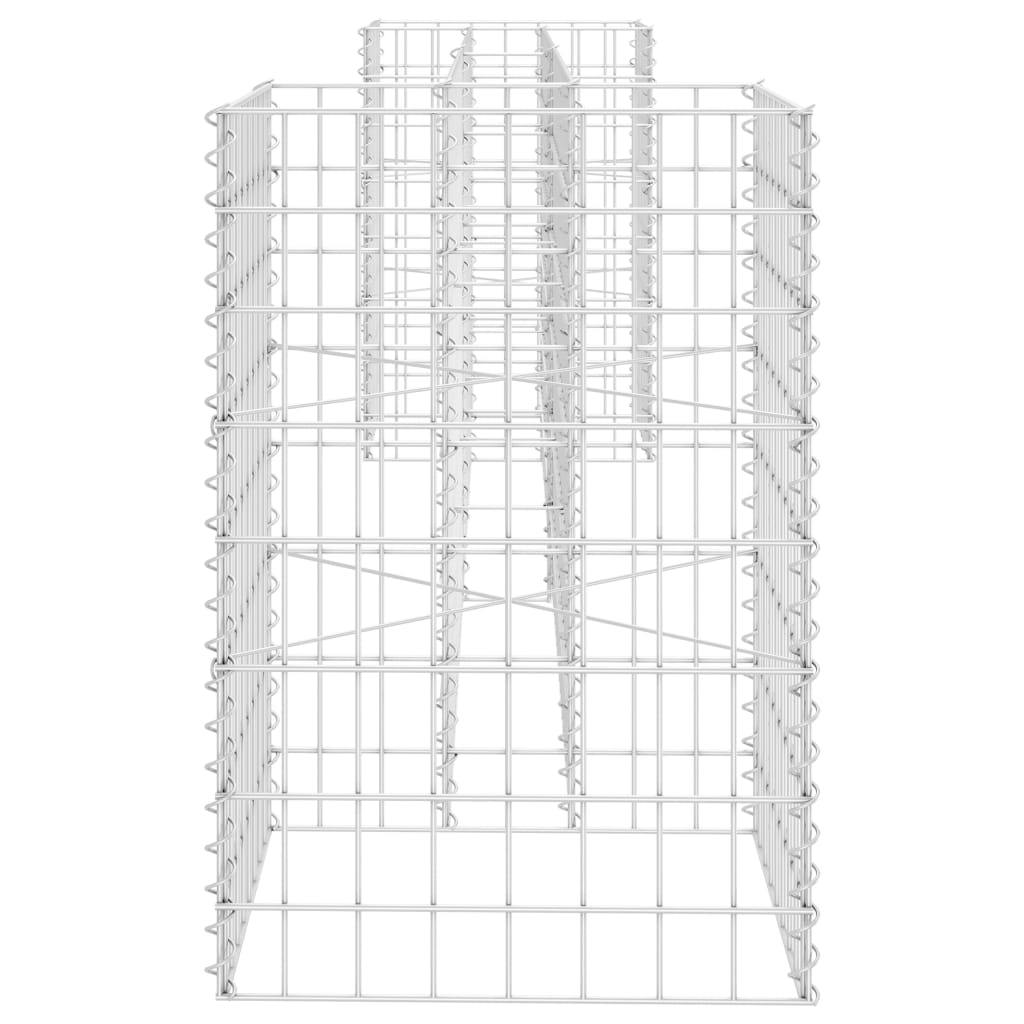 Габион плантер Н-образен, стоманена тел, 260x40x60 cм - VL145659 - Image 4