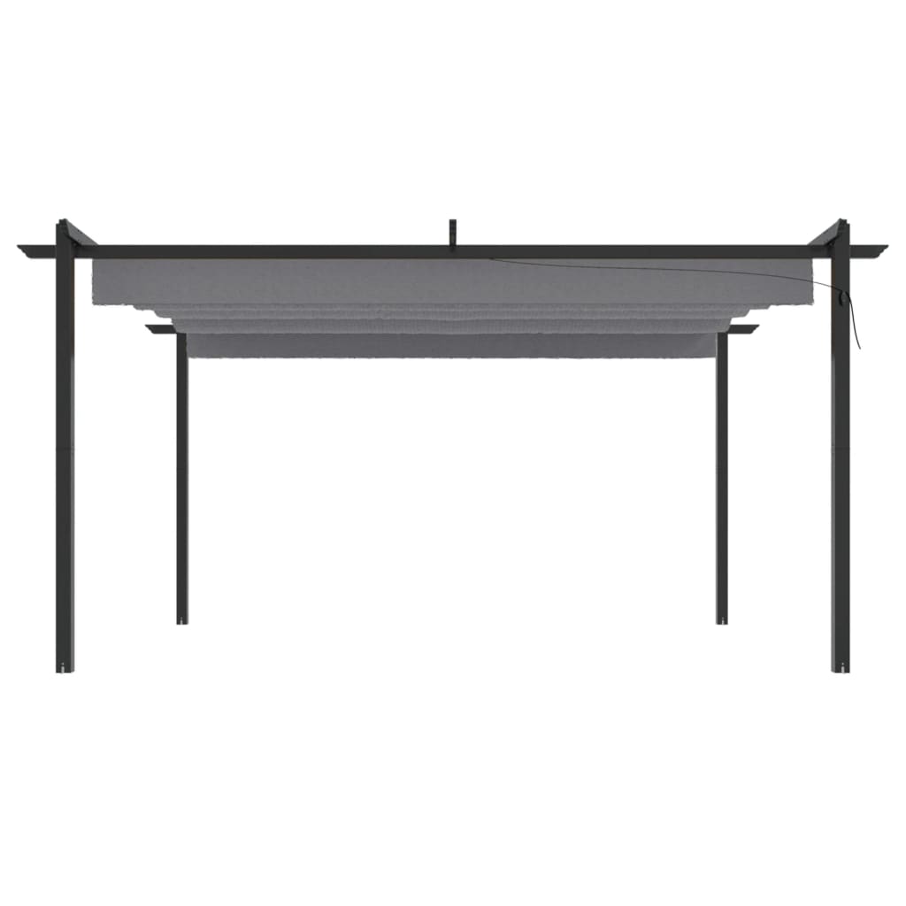 Градинска пергола с прибиращ се покрив, 4x3 м, антрацит - VL318538 - Thumbnail 3