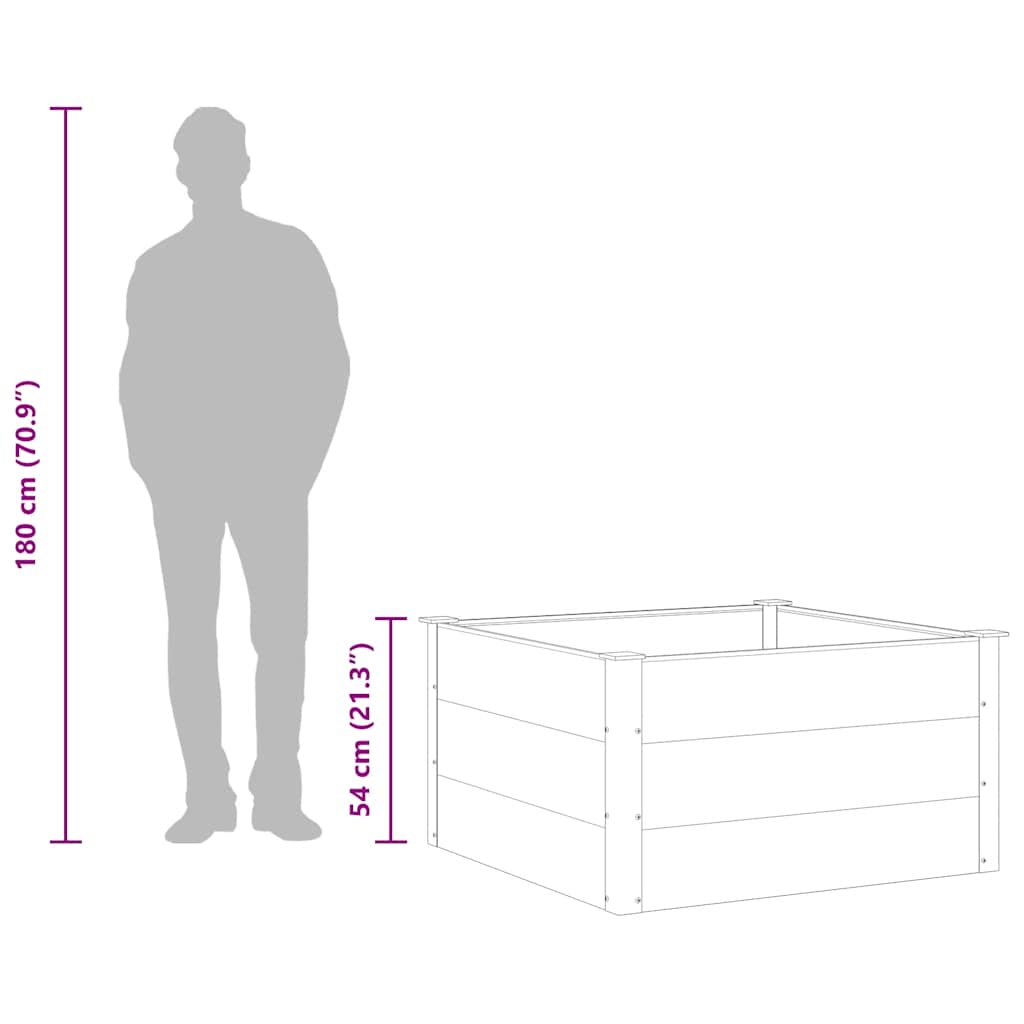 Градинска повдигната леха, WPC, 100x100x54 см, сива - VL43605 - Thumbnail 9