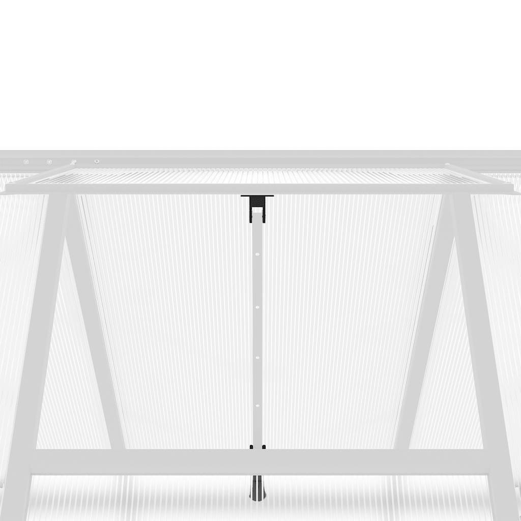 Оранжерия с основа рамка сребрист 169x169x202 см алуминий - Thumbnail 9