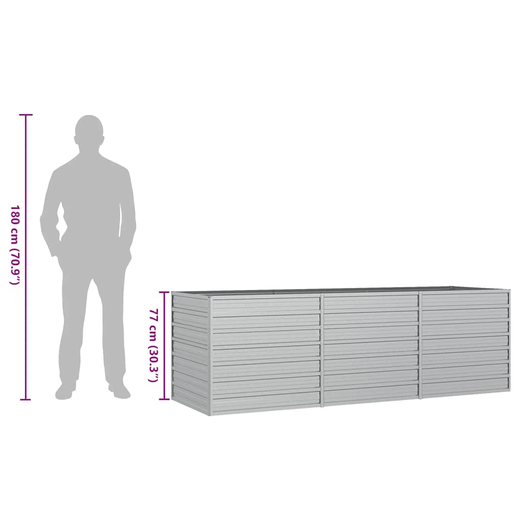 Повдигната градинска леха, 240x80x77 см, стомана, сребриста - VL316886 - Thumbnail 8