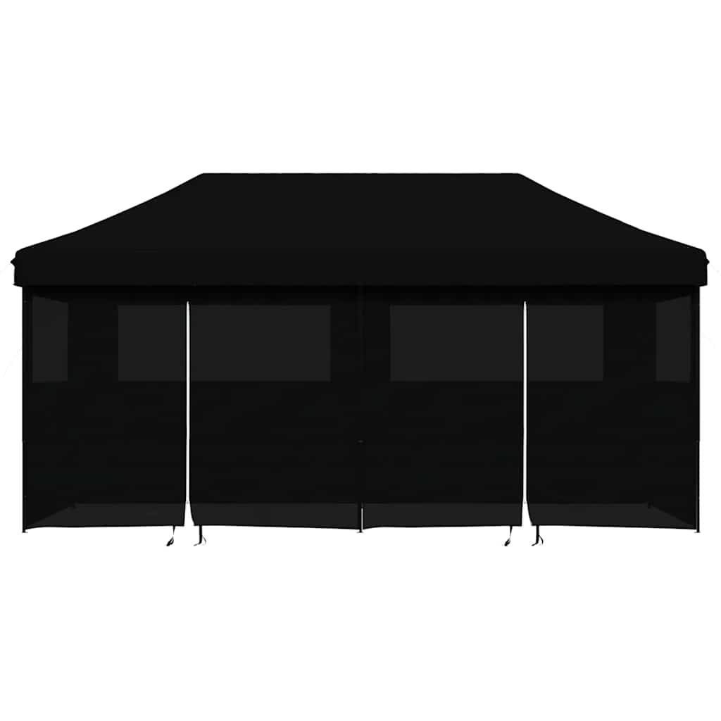 Сгъваема парти шатра pop-up с 4 странични стени черна - VL4004958 - Thumbnail 3