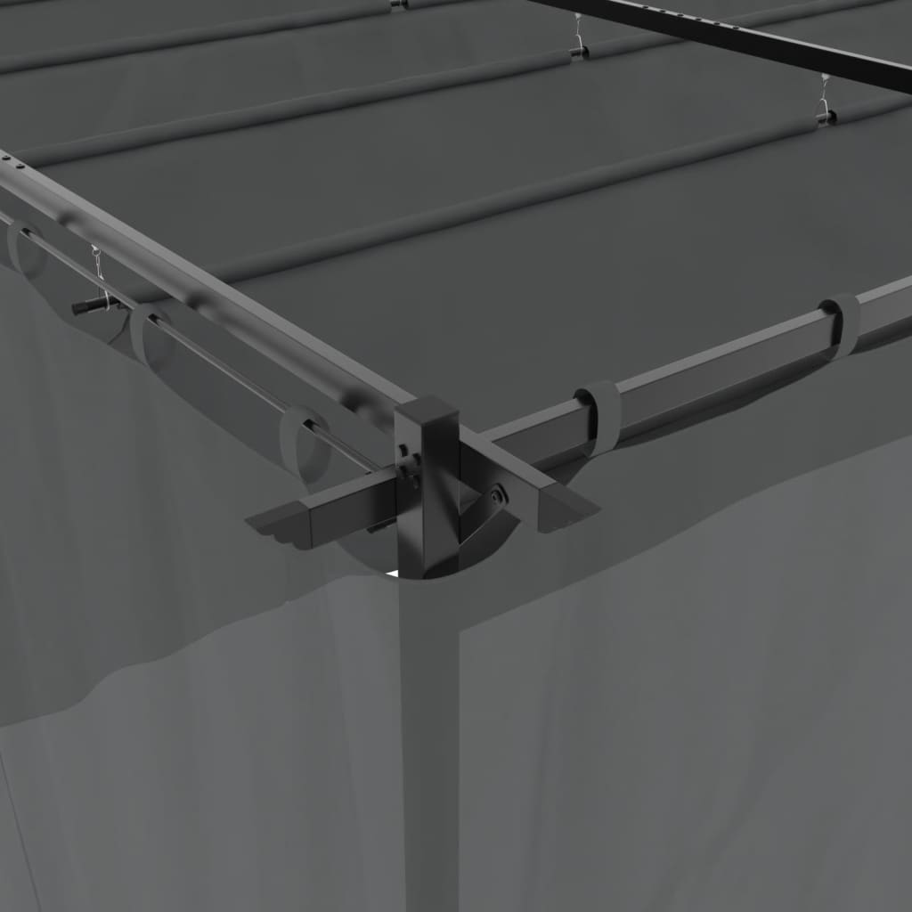 Беседка с пердета, антрацит, 6x3 м, стомана - VL4003921 - Thumbnail 7