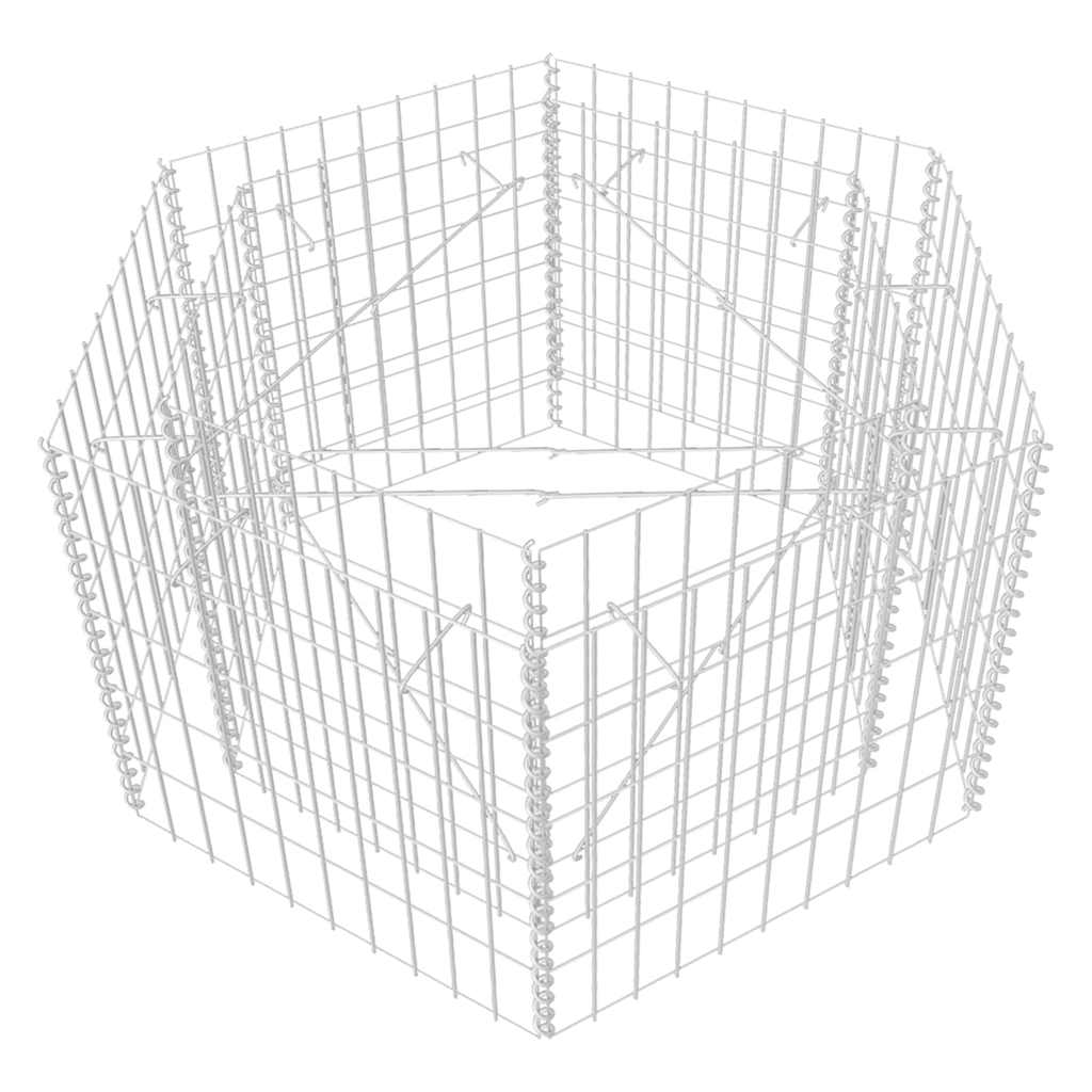 Хексагонален габион повдигната леха, 100x90x50 cм - VL142532 - Image 2