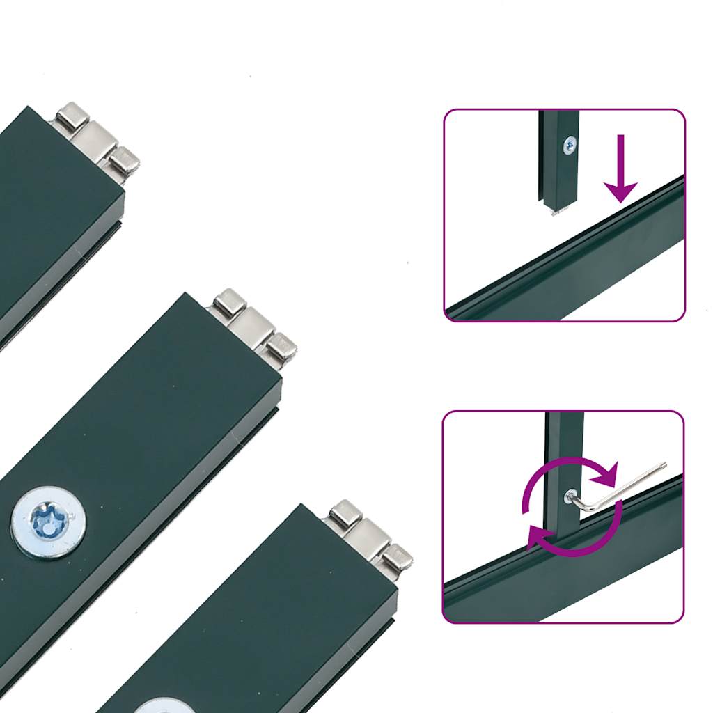 Оранжерия с основа рамка зелен 169x58x202 см алуминий - Image 11