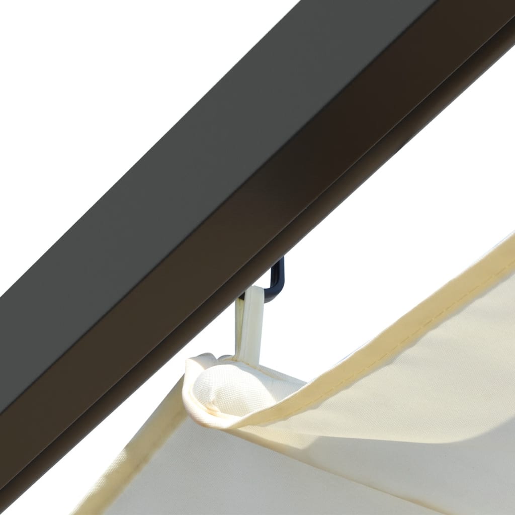 Пергола с прибиращ се покрив, кремавобяла, 3х3 м, стомана - VL49325 - Thumbnail 5