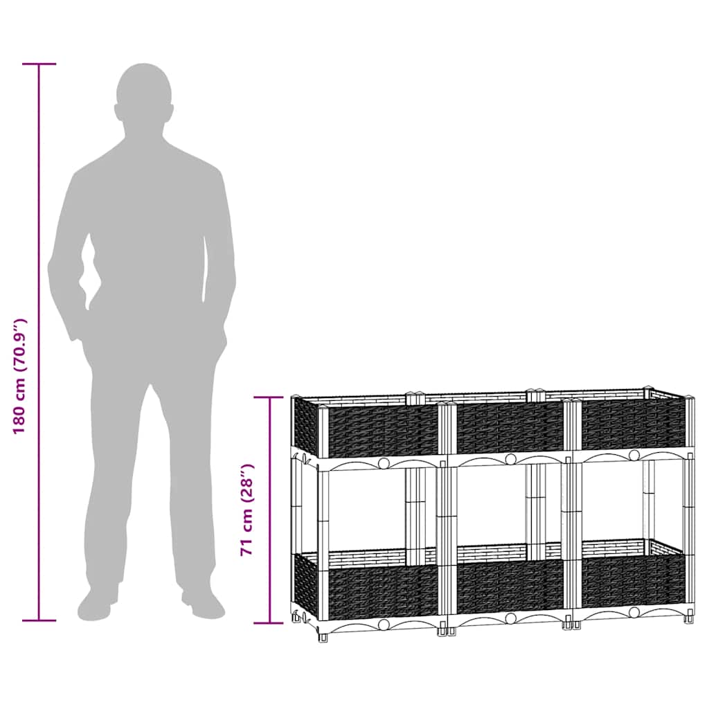 Повдигната леха, 120x40x71 см, полипропилен - VL316536 - Thumbnail 8