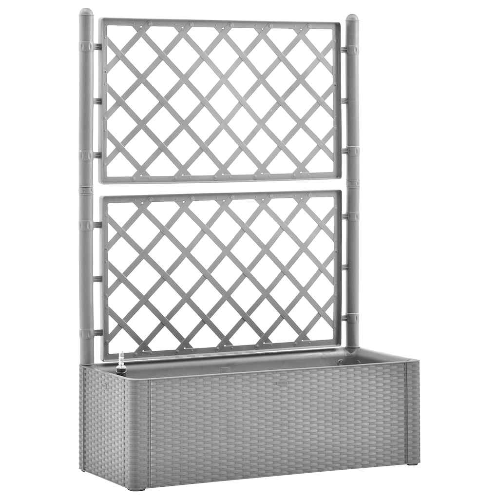 Градинска повдигната леха с решетка, самополивна, сива - VL317578 - Thumbnail 2