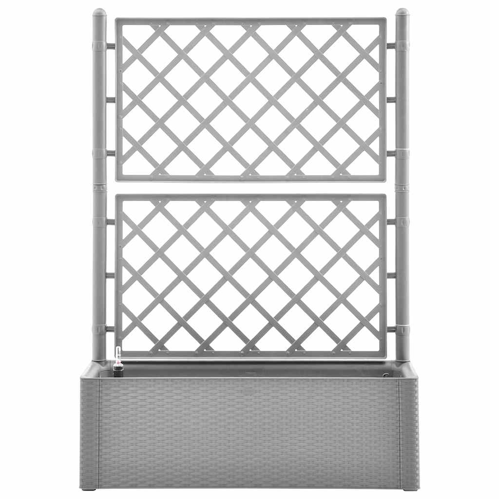 Градинска повдигната леха с решетка, самополивна, сива - VL317578 - Thumbnail 3