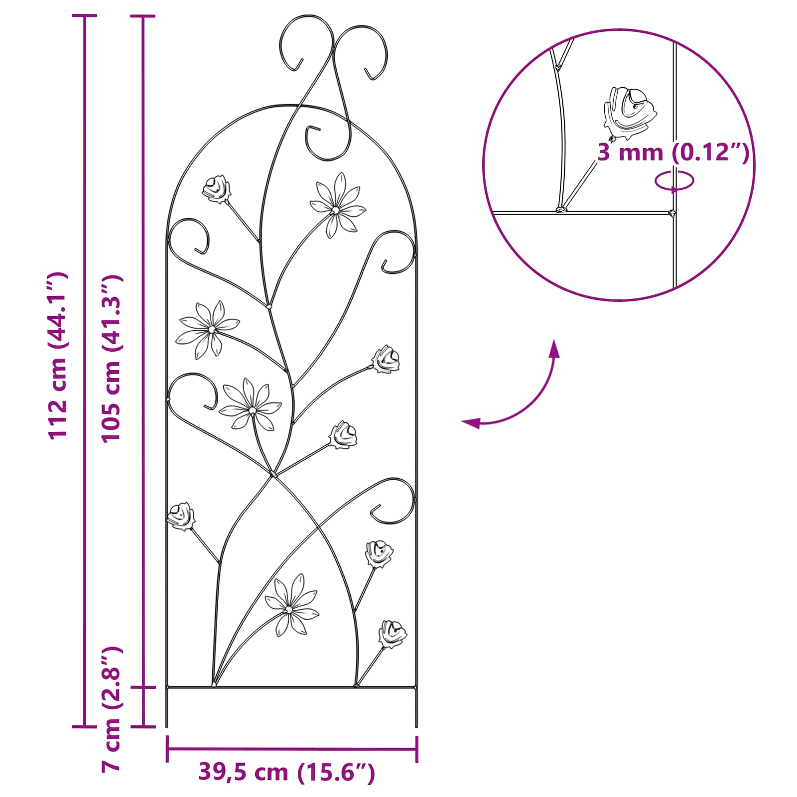 Градска ограда 3 pcs Зелен 112 x 39,5 см Стомана - Thumbnail 9