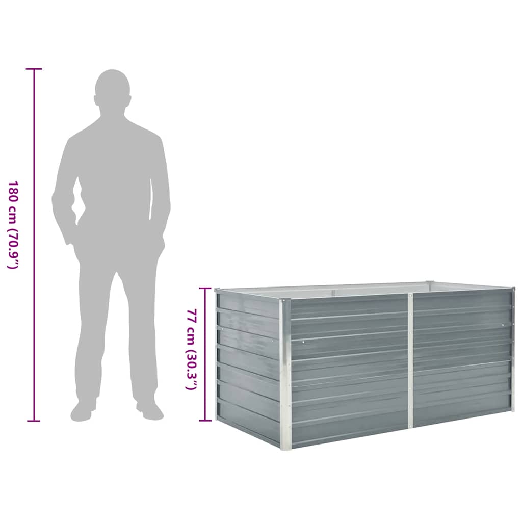 Повдигната градинска леха 160 x 80 x 77 см поцинкована стомана - VL42404 - Thumbnail 8