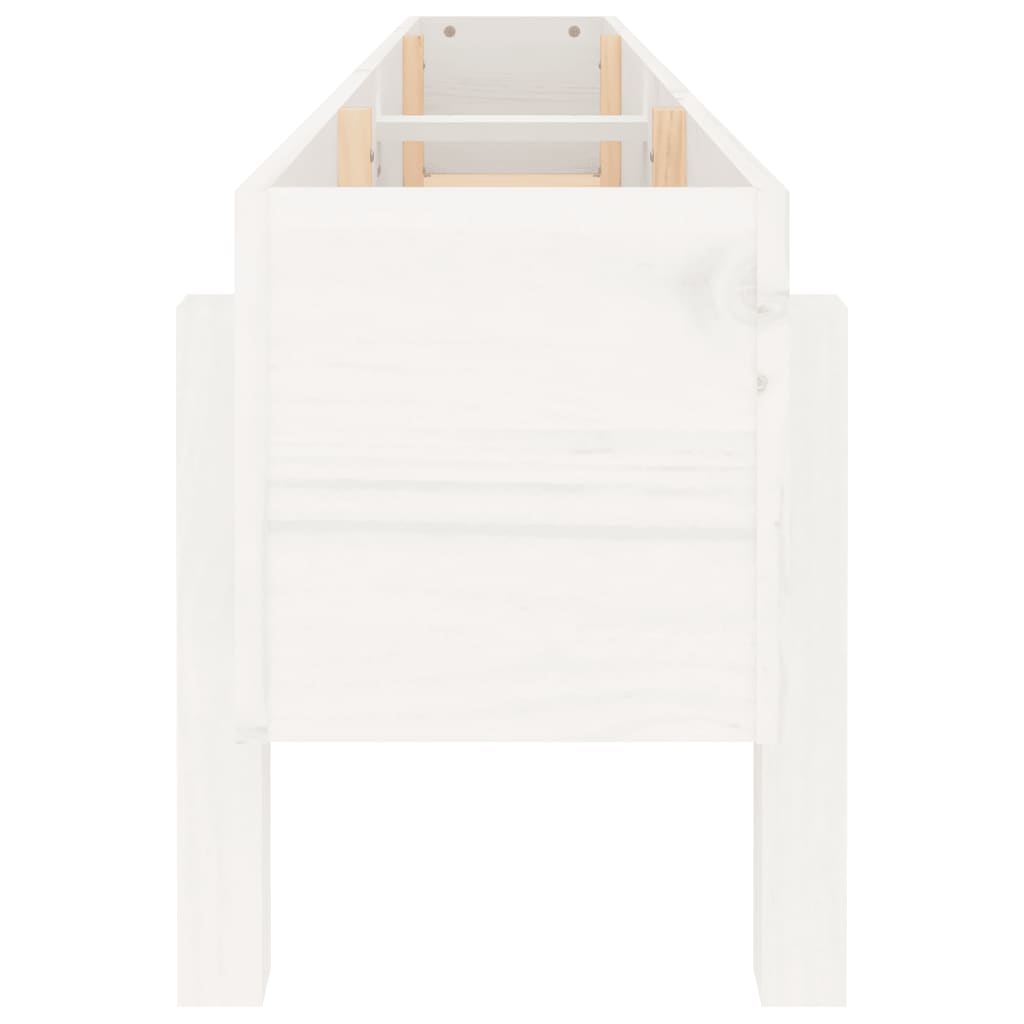 Градинско повдигнато легло, бяло, 160x30x38 см, бор масив - VL825192 - Thumbnail 5