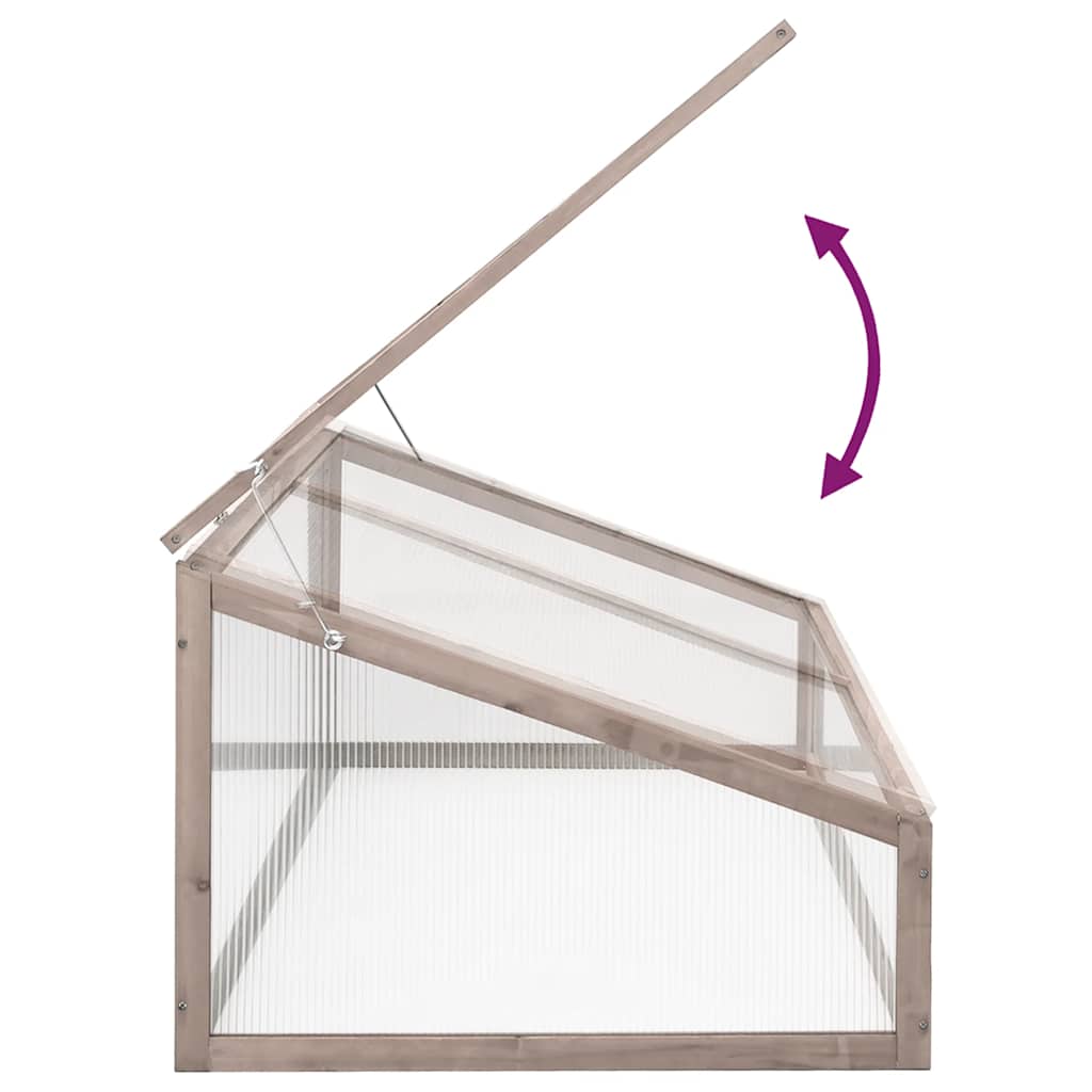 Оранжерия сива 110x56x39 см чамово дърво - Image 4