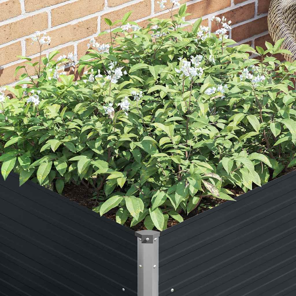 Повдигната леха, антрацит, 100x100x77 см, поцинкована стомана - VL45725 - Thumbnail 4