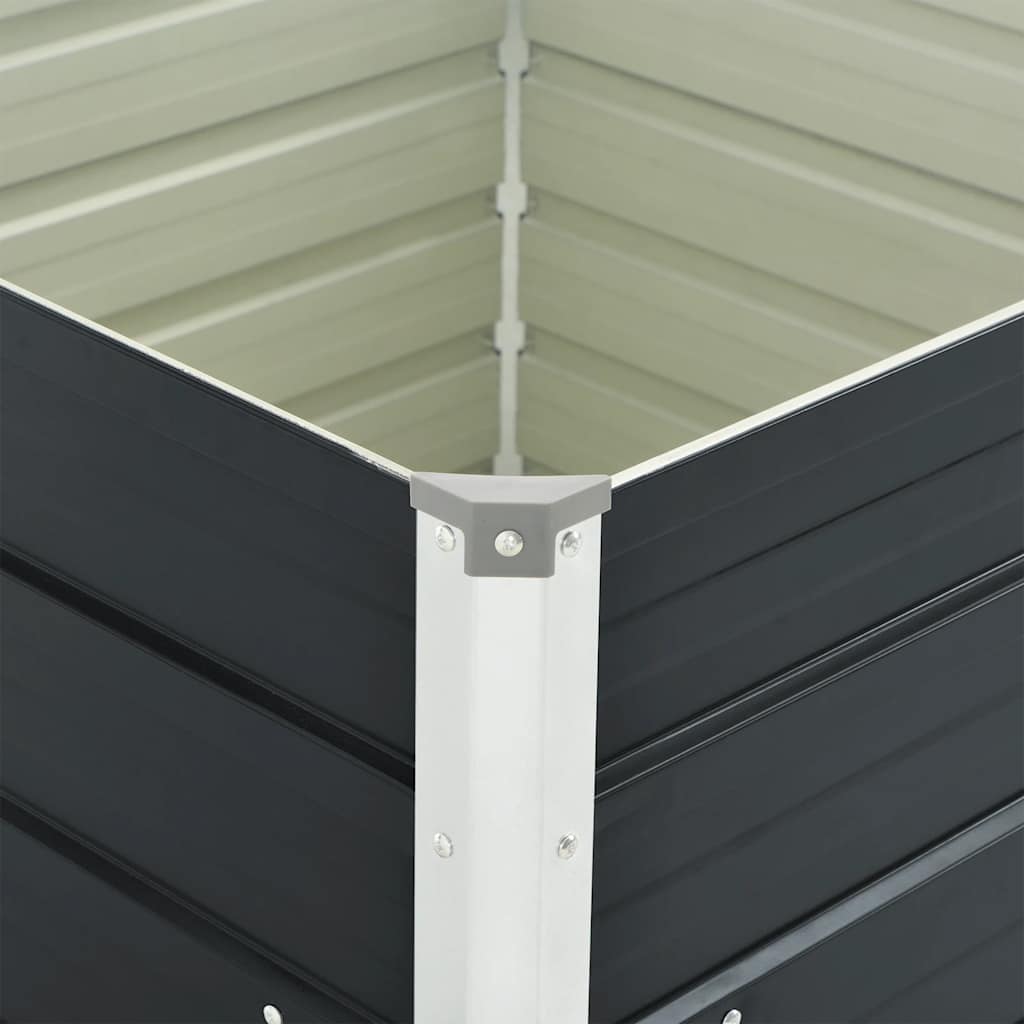 Повдигната леха, антрацит, 100x100x77 см, поцинкована стомана - VL45725 - Thumbnail 11