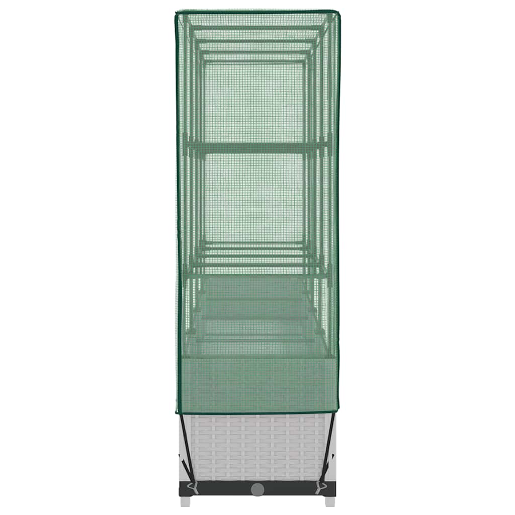 Повдигнато легло с оранжерия калъф, ратанов вид, 160x40x138 см - VL4015844 - Image 5